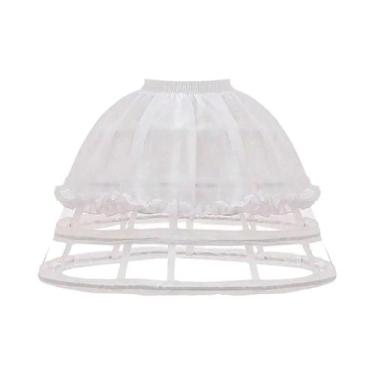 Imagem de Saia De Crinolina Branca Feminina Para O Verão Com 2, 3, 4 Ou 5 Aros P
