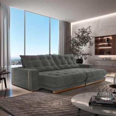 Imagem de Sofá Retrátil Guaxupé 2,90m 05 Lugares Mola Ensacada Txr Cinza