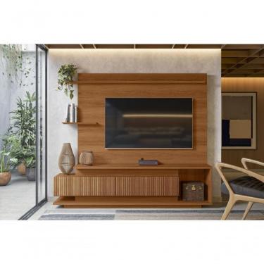 Imagem de Home Istambul Painel P- Tvs Até 65'' 2 Portas Nichos E Prateleiras - Jequitiba Ripado