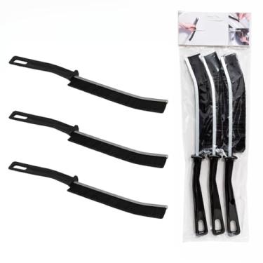 Imagem de Kit 3 Escovas Multiuso Longas Cantos Trilhos Fendas Janela Limpeza Doméstica Premium