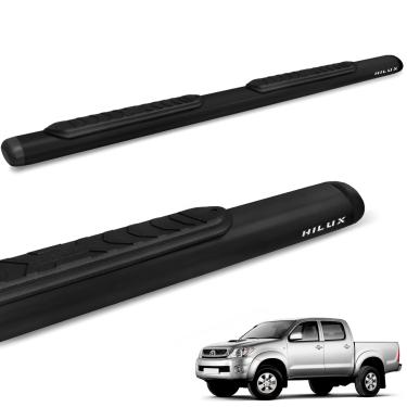 Imagem de Estribo Lateral Oval Hilux CD 2005 a 2015 Oblongo Preto