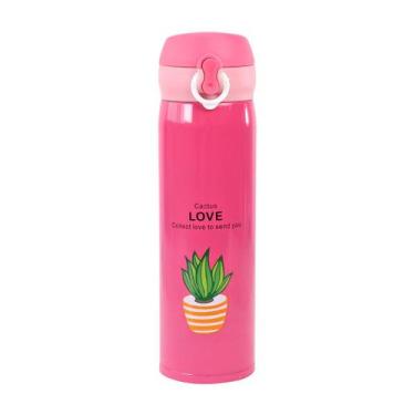 Imagem de Garrafa isotérmica aço inox trava vacuum cup 400ml - Importado, PINK