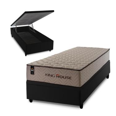 Imagem de Cama Box Baú San Diego 88x188 Preto Espuma D33 King House