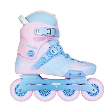 Imagem de Patins Traxart Mesh Rosa e Azul - 80mm ABEC-9 Cromo, # 7 = 38/39