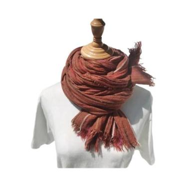 Imagem de Cachecol de Lã Masculino para Inverno - Listrado, Quente e Macio, Verm