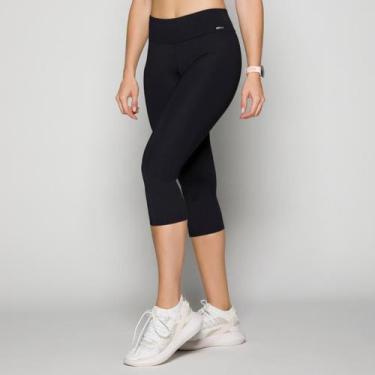 Imagem de Calça Legging Corsário Fitness Esportiva Básica Selene 20895, EG, Pret