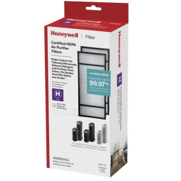 Imagem de Honeywell Filtro de substituição HRF-H2 True HEPA purificador de ar H, pacote com 2 – Filtro de ar alérgeno aerotransportado contra incêndios florestais/fumaça, pólen, pelos de animais de estimação e