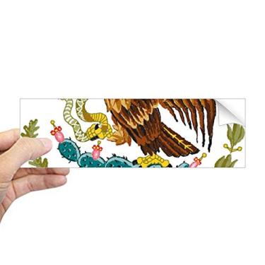 Imagem de DIYthinker Adesivo de para-choque retangular país com emblema nacional do México para janela