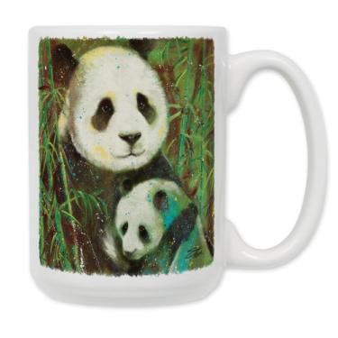 Imagem de Art Plates Caneca de café de cerâmica "Pandas", 443 ml