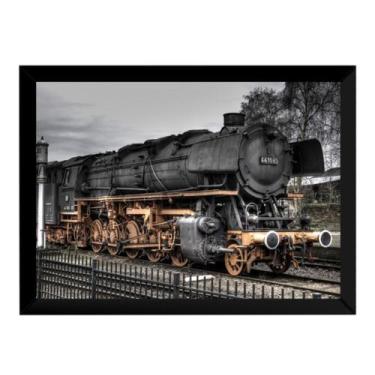 Imagem de Quadro Decorativo Locomotiva Vintage Trem Trilhos Ferrovia - Fanarte