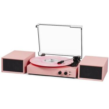 Imagem de Toca-Discos de Vinil TANLANIN Vintage 3 Velocidades com Alto-Falantes 