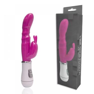 Imagem de Vibrador Rabbit Silicone 8 Vibrações Brinquedo Erótico Estimulador Duplo Recarregável Potente [MAGENTA]