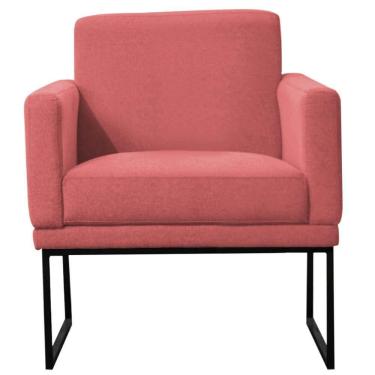 Imagem de Poltrona Decorativa Juliette Suede Com Armação Preta Metal