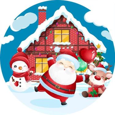 Imagem de Painel Redondo 3D Sublimado Natal Frd-5344