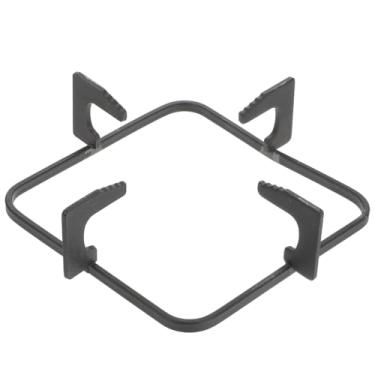 Imagem de Hemobllo Suporte de fogão a gás de ferro fundido preto deslizante para cozinha suporte quadrado estável com suporte de panela de isolamento térmico compatível com queimador a gás e wok