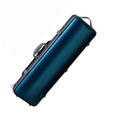 Imagem de Estojo De Violino Composto Ultraleve Para PC Mochila Antipressão Design De Imitação De Fibra De Carbono Estojo para instrumento de violino(Frosted blue)