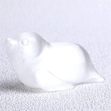 Imagem de Home Collections Decoração de casa, pedras preciosas de cristal de selenita feitas à mão ornamentos de minério polido de leão marinho artesanato pedra para decoração de casa, presentes de cristal