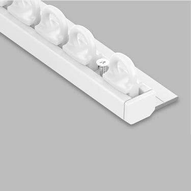 Imagem de Trilho único de liga de alumínio ultrafino, trilho de teto para cortinas, 1 m, 2 m, 4 m, 5 m, 6 m, varões de cortina divisores de sala para forma L/U (cor: branco, tamanho: 130 cm)