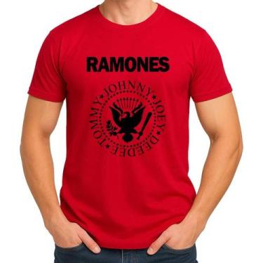 Imagem de Camiseta Camisa Adulto Feminina Masculina Algodão Banda de Rock Ramone
