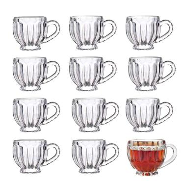 Imagem de Jogo 12 Xícaras De Vidro Para Chá Café Cappuccino Mali 200ml Em Casa Tem