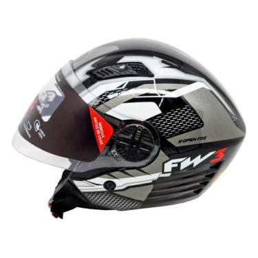 Imagem de Capacete Moto Aberto FW3 X Open Up Fox 58 com Viseira Cristal Óculos I
