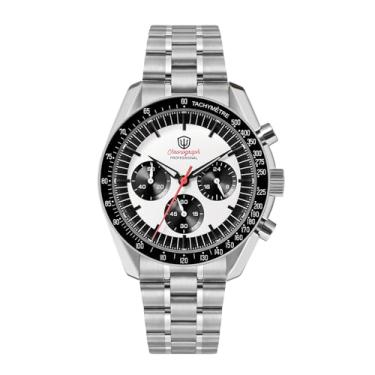 Imagem de watchdives WD1860 WD1861 WD1863 Relógio Cronógrafo Masculino Japão VK63 Quartzo Relógios Esportivos 40 mm Bubble Sapphire Cristal Relógio de Pulso 100 M Relógio de Mergulho, Mostrador panda preto e