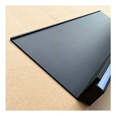 Imagem de Prateleira flutuante, prateleira para decoração de sala de estar de quarto com luz LED, prateleiras de exibição para armazenamento de parede (plantas, livros), alumínio, montagem na parede (cor: preto