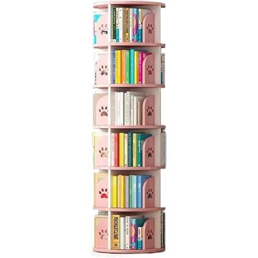 Imagem de AKALNNB Estante giratória de 3/4/5 andares, estante rotativa, prateleira de canto de chão, prateleira de armazenamento, criativa, estante giratória de 360°, quarto, sala de estar, Li