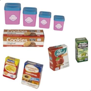 Imagem de Kit Conjunto Porta Mantimento + Alimentos Kids Brinquedo Infantil Zuca