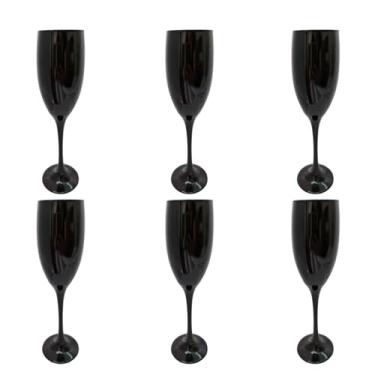 Imagem de Conjunto 6 Taças Vidro Preta Champagne 190 ml Nadir