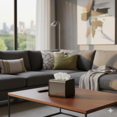 Imagem de Porta Guardanapo Folheados Elegance - Onix Brilhante com Toque Prateado - Badula Mix