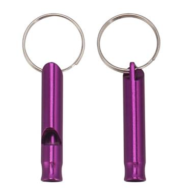 Imagem de Apito de cachorro de 2 peças para treinamento, apito silencioso para parar de latir e lembrar de treinamento, com chaveiro para cães pequenos, médios e grandes (Roxo)