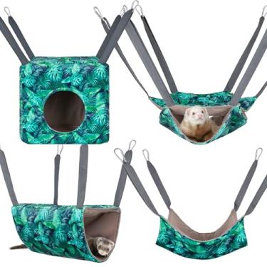 Imagem de Glittme Rede para furões, pacote com 4, acessórios para gaiola de furões, redes laváveis para ratos, redes macias de porquinho-da-índia para furões, ratos, planadores de açúcar, esquilo