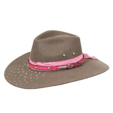 Imagem de Chapéu de Feltro Caqui com Pink 20x Marcatto 34773, G