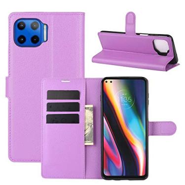 Imagem de YUNCHAO Caixa de telefone Para Motorola Moto G 5G Plus Litchi Texture Capa Protetora Horizontal Flip com Suporte e Slots de Cartão e Carteira capa para celular