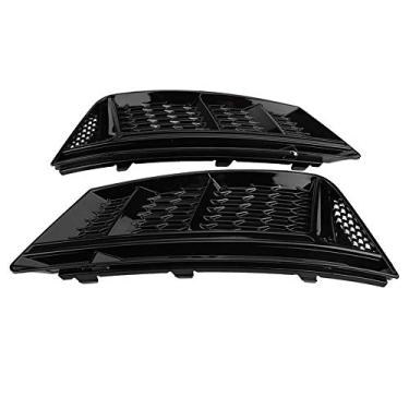 Imagem de Acouto 2 peças grades de luz de neblina para para-choque dianteiro preto brilhante, acessórios de decoração de carro