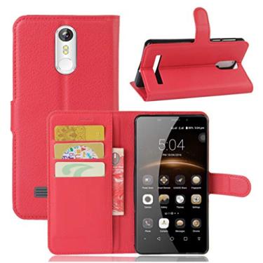 Imagem de LEAGOO M8 Capa, carteira flip de couro PU premium com compartimento para cartão, suporte e fecho magnético [capa interior TPU à prova de choque] Compatível com LEAGOO M8