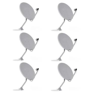 Imagem de Kit C/6 Antenas Parabólica Ku 60cm (pedestal 59cm) 0,4mm