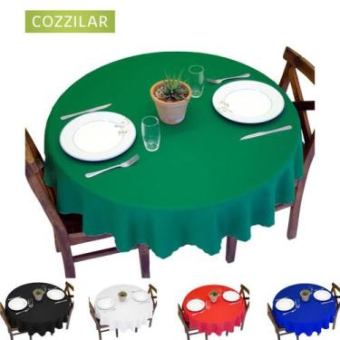 Imagem de Kit 2 Toalhas de Mesa Redonda 4 Lugares Lisa - Cozzilar, Verde