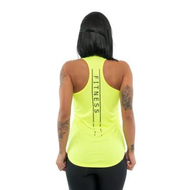 Imagem de Regata Nadadora Dry Fit Feminina Estampada - Fix, Amarelo, P