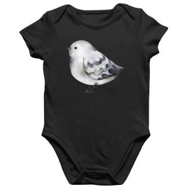 Imagem de Body Bebê Algodão Pássaro Arte - Foca na Moda, Preto, P