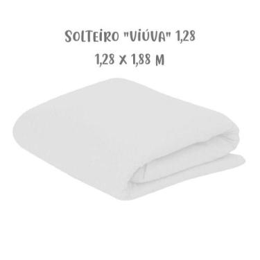 Imagem de Lençol de Elástico Avulso Solteiro Viúva 1,28 x 1,88m Branco Arrumadin