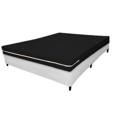 Imagem de Capa para Colchão Casal Preta em Malha 100% Algodão Alta Gramatura 160