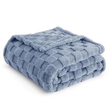 Imagem de Cobertor Fleece Bedsure Ashley Blue para Sofá - 150x200cm