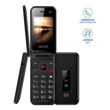 Imagem de Celular Para Idosos Botao Sos Multilaser Flip Vita 4g