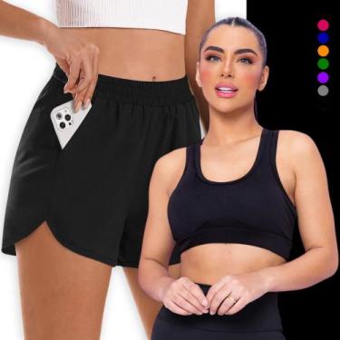 Imagem de KIT conjunto TOP ALÇA MÉDIA bojo  Short TACTEL FEMININO Corrida Academ