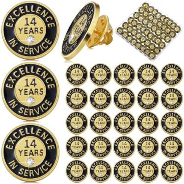 Imagem de Ferreve 50 Pçs Ano de Serviço Pin Employee Excellence Award Lapela Reconhecimento Desempenho Reconhecimento Aniversário (14 Anos)