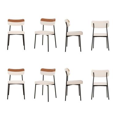 Imagem de Kit com 8 Cadeiras para Sala de Jantar Mona Yescasa Palha Corriente /Caramelo