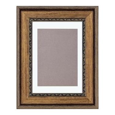 Imagem de Moldura A4 com tapete de 15 x 20 cm: Molduras montadas na parede marrom Vinatge com vidro para exibição de pintura de foto de família, moldura de 20 x 20 cm fosca de 20 x 15 cm