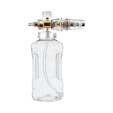 Imagem de Kit Canhão De Espuma Transparente 1L 360 graus Bico Ajustável Giratóri